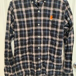 Psycho Bunny Black and Pink Plaid Button-Down Shirt